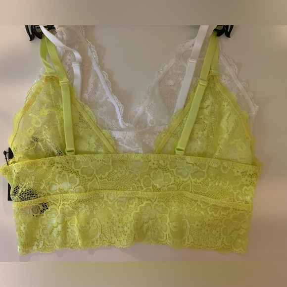 Kendall & Kylie White & Lime Dainty Sheer Lace Bralettes Lingerie Feminine🌸 - Picture 3 of 8